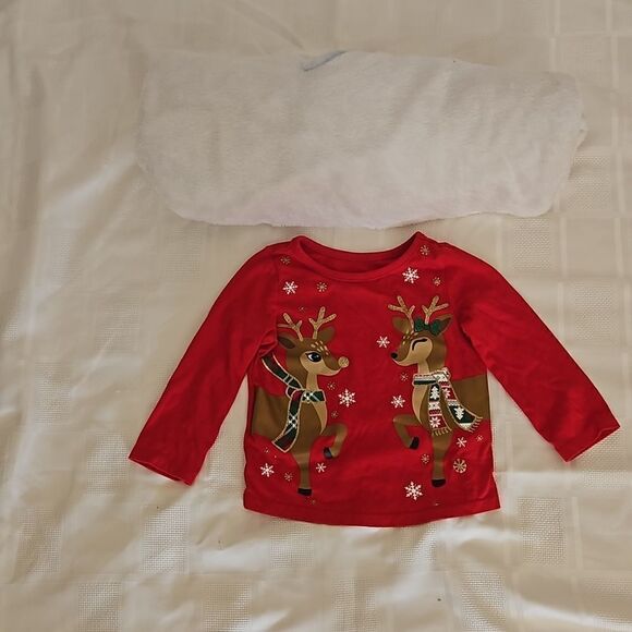 Holiday Time Baby Girl Bundle Pack Christmas Sweater And Blanket 12 Months Red - Picture 14 of 16